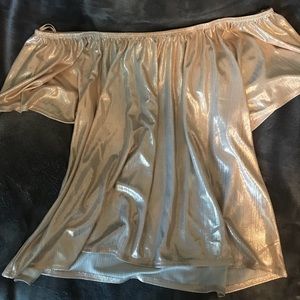 off the shoulder foil top